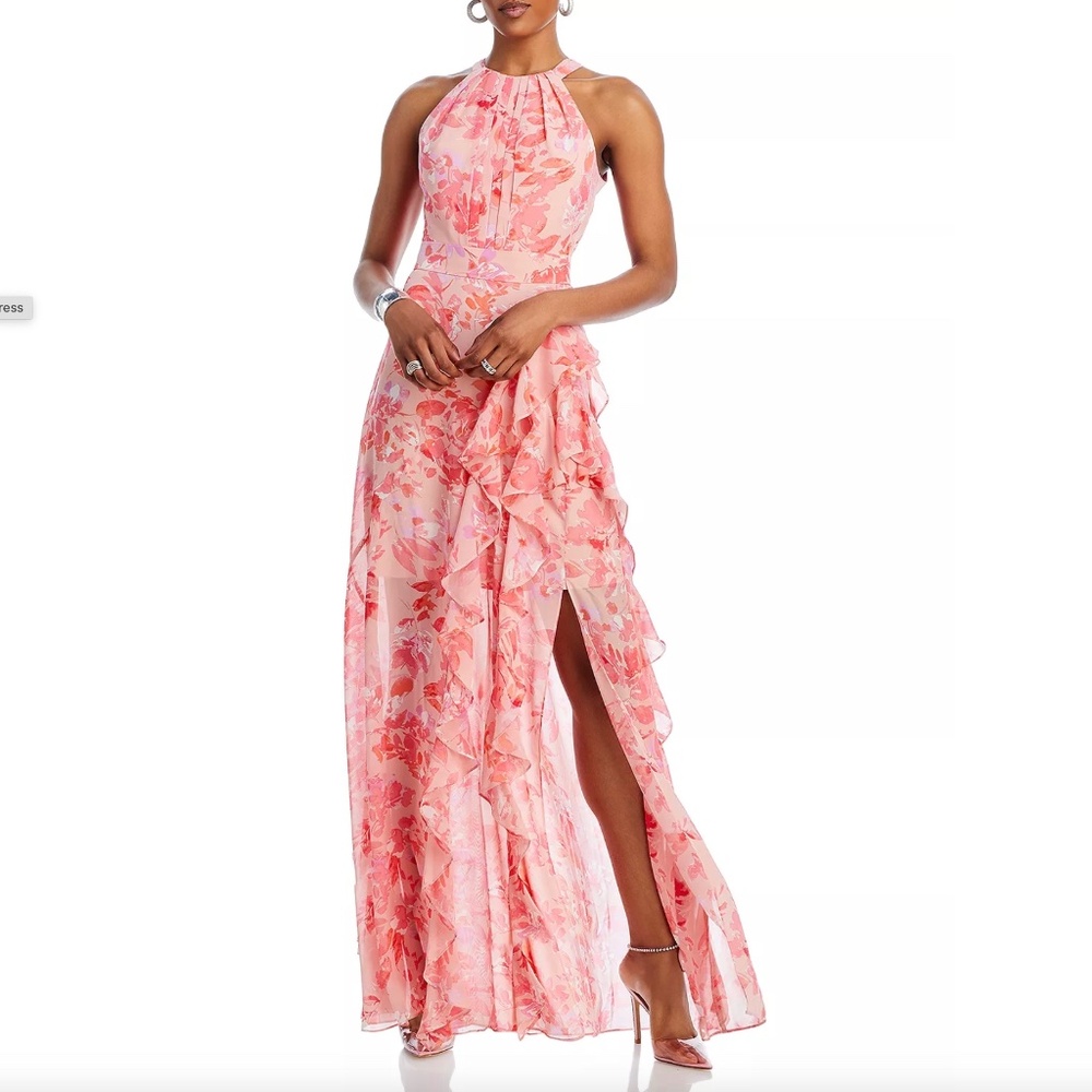 Eliza J Reverse Halter Dress NWT